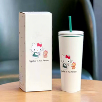 Termo con Diseño de Hello Kitty y Ventosa, Lindo y Colorido, Novedad 2025