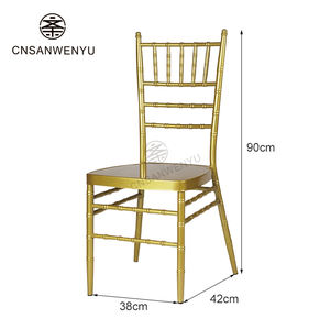 Großhandel Luxus Weißgold Stahl Eisen Metall Bankett Stapelbar Moderner Event Hochzeitsstuhl Tiffany Chiavari Stühle für Veranstaltungen - Product Image 6