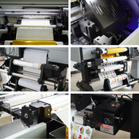 Printer UV DTF Dengan Film Transfer PVC Efek 3D 42cm XP600 TX800 Head Roll to Roll Gold Foil Printer UV DTF Stiker Printer DTF