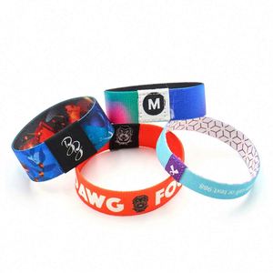 Bracelets personnalisés en tissu élastique polyester avec logo imprimé - Product Image 4