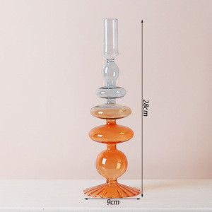 Wholesale Nordic <strong>Style</strong> Colored Glass Candlesticks for Wedding Candle Holder and Home Decoration Candle Jars Other <strong>Lanterns</strong> - Product Image 5