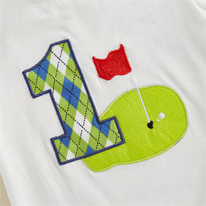 Vêtements Private Label pour Nouveau-né <span class=keywords><strong>1er</strong></span> Anniversaire, Barboteuses Brodées de Golf à Manches Courtes pour Bébés Filles et Garçons, 1 Pièce - Product Image 5
