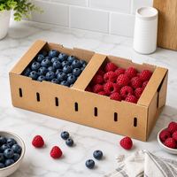 Boîte en carton ondulé personnalisée pour légumes-feuilles, enduite de cire, résistante à l'humidité, en carton kraft, pour l'expédition de produits frais