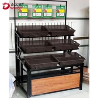 Dragonshelf Fabriek Aanpassen Houten Fruit En Groente Stand Rek Plank Duurzame Supermarkt Display Plank Fabriek Prijs