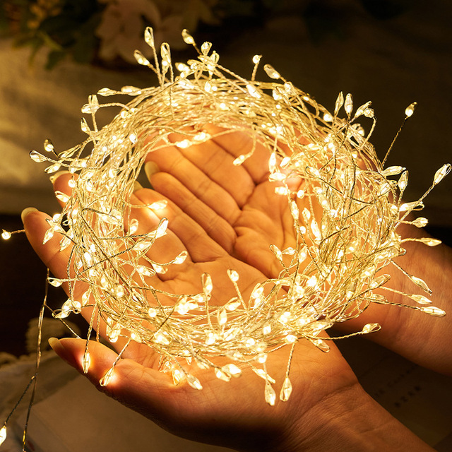 Twinkle Customized Tree Christmas Led Decoration Outdoor Beaded Copper Wire String Lights LED Icicle Light