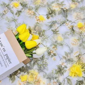 Fatto a mano <span class=keywords><strong>Shabby</strong></span> <span class=keywords><strong>Chic</strong></span> 3D fiore ricamato in Organza tessuto traspirante Jacquard ricamato abito fiore abbigliamento tessuto - Product Image 2