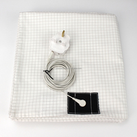 Drap de lit conducteur avec grille de mise à la terre, 10 % fibres d'argent, tissu en coton, literie de sommeil connectée à la terre