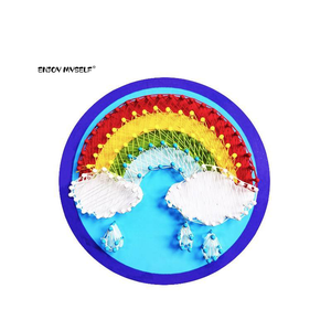 Kit di giocattoli per cucire educativi fai da te per bambini con filo avvolto creativo per unghie EVA in filo di plastica fatta a mano in filato di arte regalo - Product Image 1