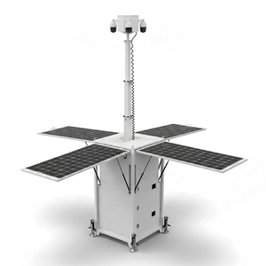 Tour de vidéosurveillance mobile à déploiement rapide, design cubique, IP65, avec mât de 6 m pour la sécurité des sites temporaires - Product Image 2
