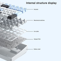 Clavier mécanique sans fil AULA S100 BT trois modes, clavier avec étiquettes latérales, interrupteurs entièrement interchangeables à chaud, clavier de jeu