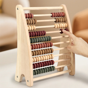 Jouets éducatifs personnalisés pour l'apprentissage des mathématiques, cadre de comptage <span class=keywords><strong>en</strong></span> <span class=keywords><strong>bois</strong></span> à 10 rangées, jouet d'apprentissage des mathématiques, <span class=keywords><strong>boulier</strong></span> pour enfants - Product Image 3