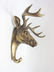 Animal sauvage Tête Crochet Mural Simple Cintre Forme Animale Rustique Faux Décoratif En Bronze Sculpture Murale (<span class=keywords><strong>Buck</strong></span>) décoration de la maison - Product Image 3