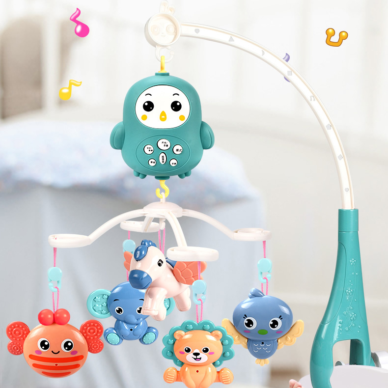 Лежанка для животных колокол детские пластиковые кроватки Музыкальная погремушка рамка для мобильного вешалка игрушка со светом и музыкой