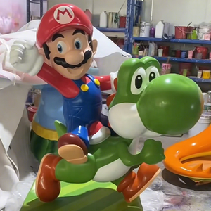 Sculpture en résine de fibre de verre Mario <span class=keywords><strong>Bros</strong></span> grandeur nature, faite à la main, sur le thème de l'amour, taille et couleur personnalisables - Product Image 1