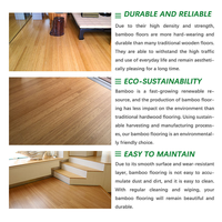 Panneau de sol en bambou charbonisé imperméable personnalisé de 15 mm, revêtement de sol en bambou naturel, carreaux de sol imperméables pour la maison