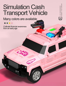 Hucha de coche de policía con contraseña, caja fuerte para niños, caja de ahorro, caja de monedas de coche blindado, caja de dinero inteligente, juguetes de regalo de cumpleaños OEM - Product Image 5