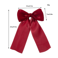 Accessoires pour cheveux de papillon avec nœud papillon pour femmes Pince à cheveux longue en ruban de haute qualité en soie brillante Pince à cheveux française