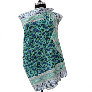 Fabricante Indio Exporta Sarong Estilo Jaipuri Hecho a Mano 100% Algodón, Bufanda Boho, Ropa de Playa Floral, Secado Rápido y Transpirable - Product Image 1