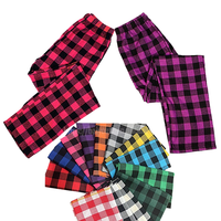 Pyjamas unisexes en coton 100% à manches longues, couleurs familiales, à carreaux, confortables, pour Noël, avec logo brodé, respirants, tricotés