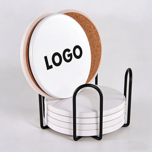 Sous-verres en céramique avec logo personnalisé, tapis isolants en marbre pour boissons, sous-verres pour bar, bière, café et décoration intérieure - Product Image 5