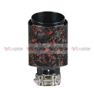 Nouvel Arrivage Embout d'Échappement Universel en Fibre de Carbone Forgée Rouge, Buse de Tuyau en Acier Inoxydable 304 - Product Image 4