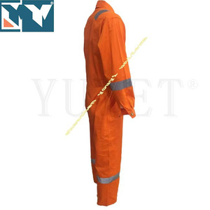 Combinaison de travail de sécurité en 100% coton, couleur Orange, haute visibilité, réfléchissante à l'huile, vêtements industriels - Product Image 3