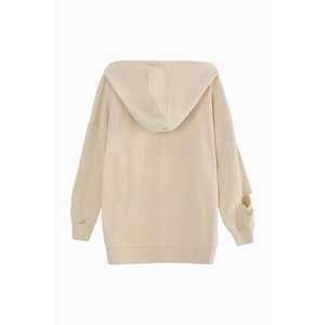 เสื้อสเวตเตอร์มีฮู้ดผู้หญิง แขนยาวแบบถัก ไหล่ตก สวมใส่สบายๆ - Product Image 1