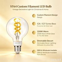 Ampoule décorative LED IP68 RGBW G125 à couleur chaude, anti-scintillement, avec cœur en PC, rétro, à économie d'énergie, petite, alimentée par énergie solaire DC/AC