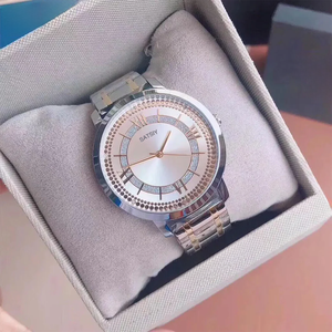 <span class=keywords><strong>Montre</strong></span> de luxe pour femme <span class=keywords><strong>Guess</strong></span> W0933L3, boîtier <span class=keywords><strong>en</strong></span> acier inoxydable plaqué <span class=keywords><strong>or</strong></span> rose 40 mm, design simple, chronographe à aiguilles, 30 m WR, quartz - Product Image 6