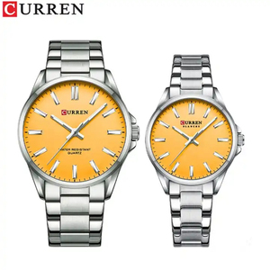 Reloj de Pulsera CURREN 9090 de Moda para Parejas, Reloj de Cuarzo Simple con Correa de Acero Inoxidable, Reloj Casual de Negocios para Hombre - Product Image 3