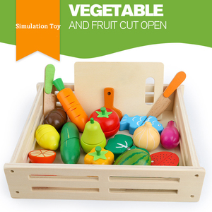 <span class=keywords><strong>Jouet</strong></span> de cuisine en bois pour enfants avec coupe-fruits et légumes magnétiques pour la simulation d'aliments de cuisson - Product Image 3