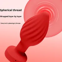 Télécommande USB rechargeable, plug anal en silicone en spirale, vibromasseur pour prostate, 10 modes de vibration, 100% silicone