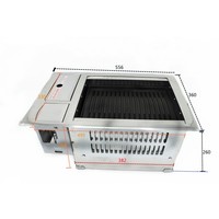 Modi Commercial Propane Rectangle Intégré Coréen BBQ Grill Réchaud Gaz Naturel/GPL Propane Réchaud avec Table pour Restaurant