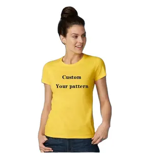 대량 도매 고품질 짧은 소매 100% 코튼 o-넥 여성 빈 티셔츠 개인 라벨