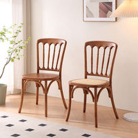 Chaise de salle à manger antique française en bois massif, siège d'appoint, chaise de dîner stable de style château, mobilier élégant pour appartement