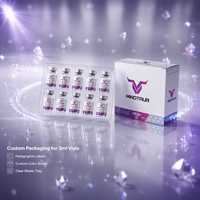 Étiquettes personnalisées holographiques métalliques BL-129 pour flacons de 3 ml, 10 ml, 30 ml – Emballage avec autocollants adhésifs puissants pour boîtes de flacons de peptides