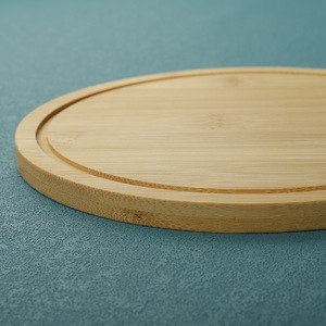 Plateau à pizza rond en bambou de 7 à 13 pouces, planche de service en bois massif pour dessert, steak, pain, sushi, cuisine occidentale - Product Image 1
