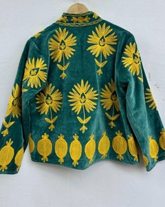 Handmade <b>Velvet</b> Suzani Candy Embroidered Winter <b>Jacket</b> OEM Exporter Manufacturer India - Product Image 2