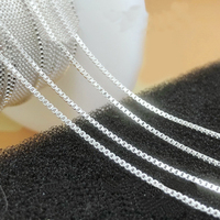 Minimaliste 0.85mm 925 Sterling Silver Box Chain Semi-Fini Slim Square Link Chain Roll pour la fabrication de bijoux faits à la main Accessoire