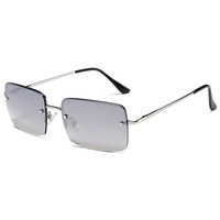 Lunettes de soleil rectangulaires sans monture en métal pour fabricants, verres PC multicolores, pour décoration de fête en extérieur, unisexe