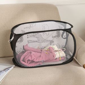 Panier à linge en maille imprimé dessin animé, panier de tri pour vêtements sales de salle de bain, rangement pour jouets d'enfants et articles divers - Product Image 2