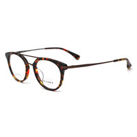 Montures de lunettes en verre d'acétate de tortue italienne de styliste