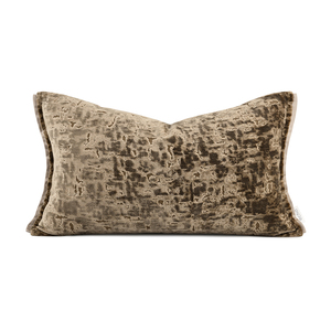 Cuscino Lombare in Velluto Tagliato Stile Vintage Echo, Federa Rettangolare Beige con Motivo Irregolare Stile <span class=keywords><strong>Old</strong></span> Money per Sala Espositiva - Product Image 6