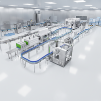 Ligne de production d'eau potable compacte pour petite usine |   Machine d'embouteillage d'eau automatique 3-en-1 avec garantie mondiale de 2 ans