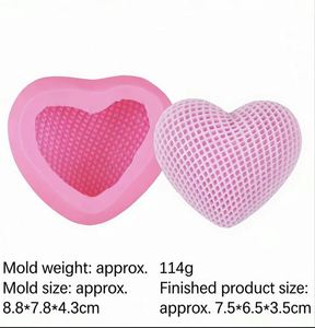 Moule en silicone en forme de cœur, bac à glaçons pour cire fondue, moule cœur DIY pour bougies, chocolats, gâteaux et sculptures de glace - Product Image 2