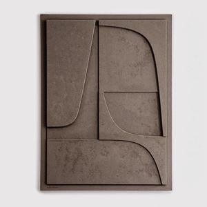 Decorazione per la casa 3d arti murali astratta geometrica fatta a mano in legno intagliato decorazione <span class=keywords><strong>pittura</strong></span> moderna in rilievo arenaria - Product Image 6