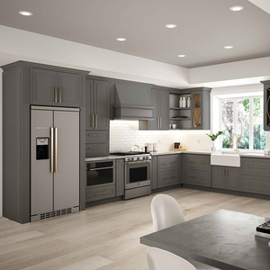 Gabinetes de muebles de cocina RTA de estilo clásico de cierre suave con acabado de laca personalizado de alta calidad - Product Image 2