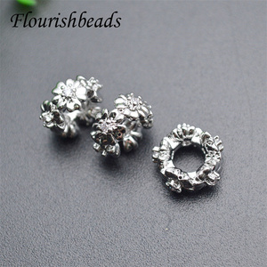 Jewelry Making Supplies Nickel Free Anti Fading 18K Gold Silver Plated <strong>Large</strong> Hole 6mm CZ Pave Round Spacer <strong>Beads</strong> for <strong>Bracelet</strong> - Product Image 3