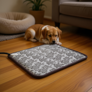 Almohadilla Térmica Ajustable e Impermeable para Mascotas, Rectangular, con Diseño Floral, Manta Calefactora para Perros y Gatos, con Cable de Acero y Funda - Product Image 2