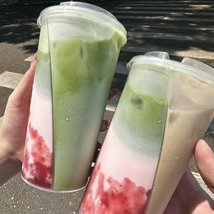 500ml 700ml Babo bong bóng trà dùng mộ<span class=keywords><strong>t</strong></span> lần PP cốc nhựa tiêm Cặp song sinh chia những người yêu thích chia sẻ đôi ngăn <span class=keywords><strong>t</strong></span>ùy chỉnh in logo - Product Image 2